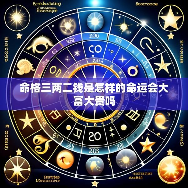 命格三两二钱是怎样的命运会大富大贵吗