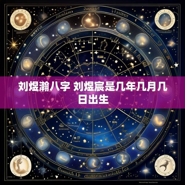 刘煜瀚八字 刘煜宸是几年几月几日出生