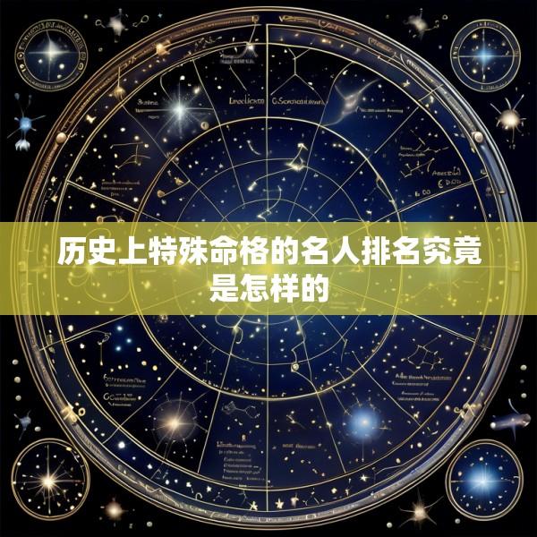 历史上特殊命格的名人排名究竟是怎样的