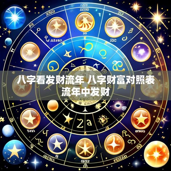 八字看发财流年 八字财富对照表流年中发财