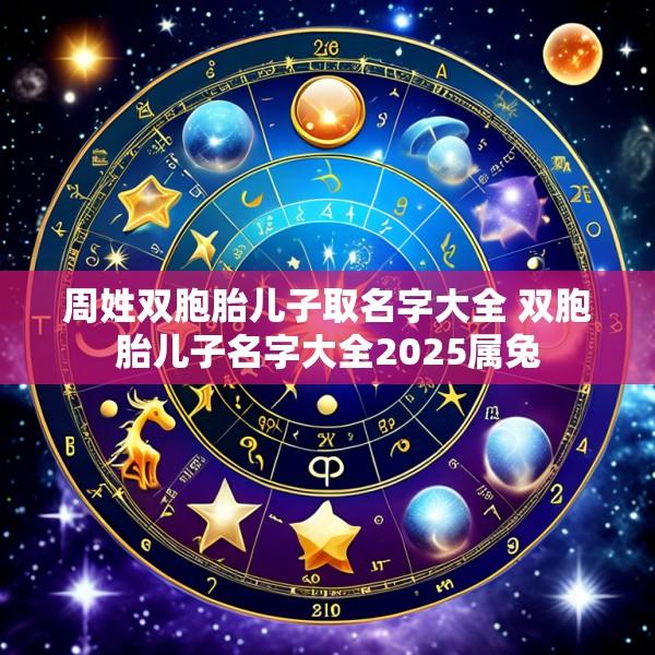 周姓双胞胎儿子取名字大全 双胞胎儿子名字大全2025属兔