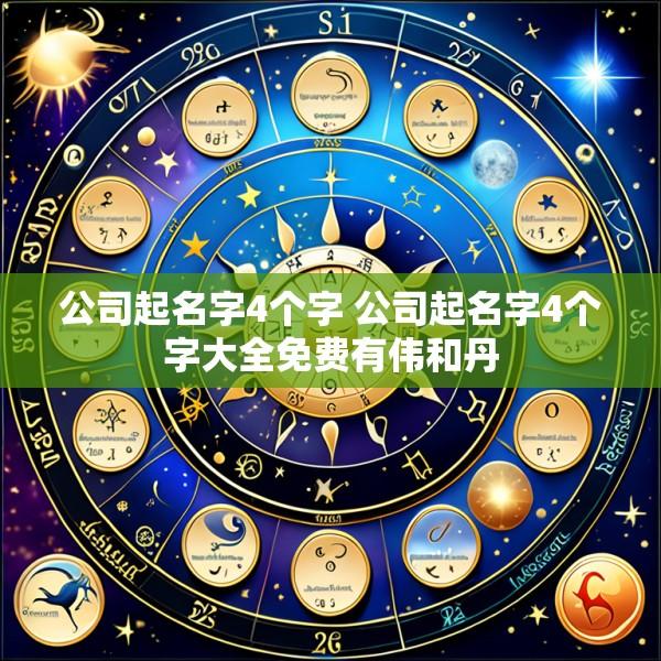 公司起名字4个字 公司起名字4个字大全免费有伟和丹