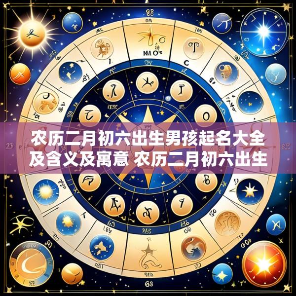 农历二月初六出生男孩起名大全及含义及寓意 农历二月初六出生男孩起名大全及含义及寓意是什么