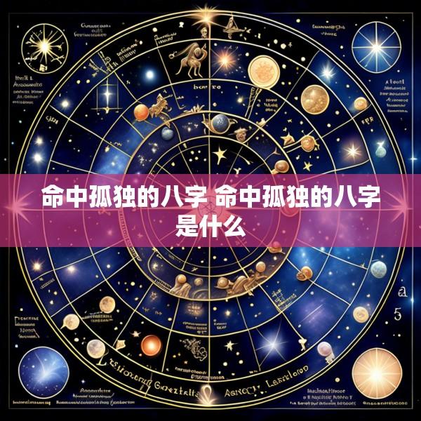 命中孤独的八字 命中孤独的八字是什么