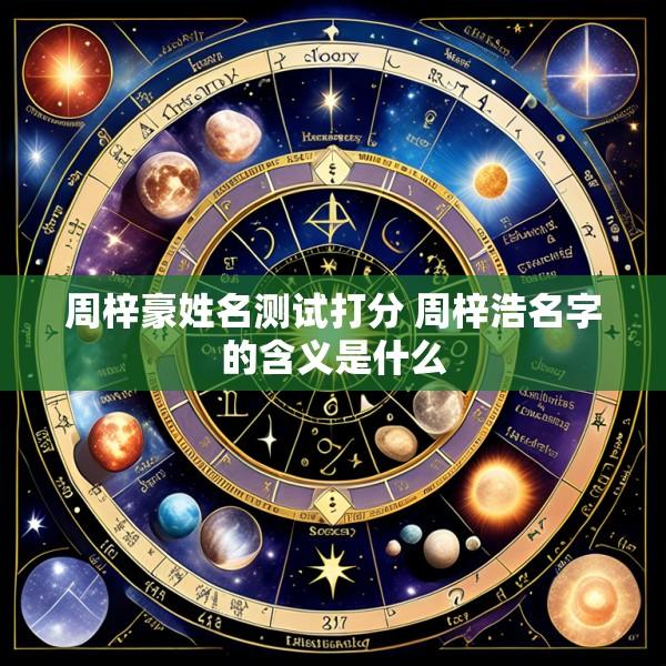周梓豪姓名测试打分 周梓浩名字的含义是什么