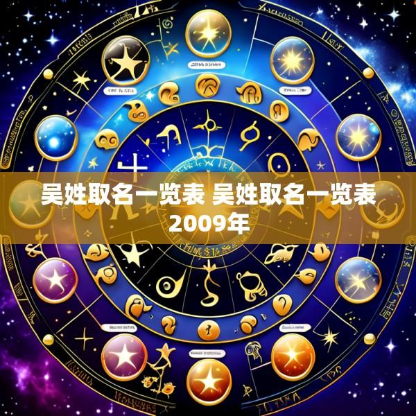 吴姓取名一览表 吴姓取名一览表2009年