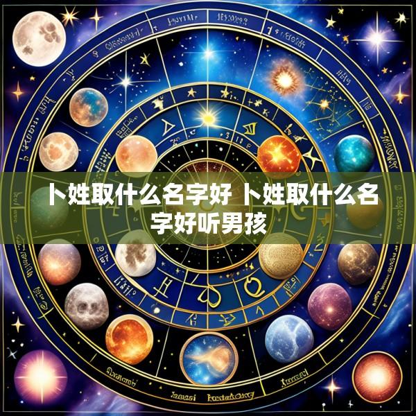 卜姓取什么名字好 卜姓取什么名字好听男孩