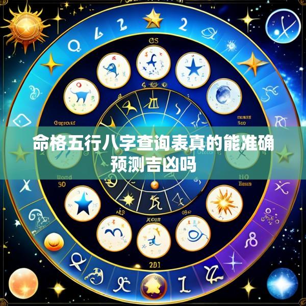 命格五行八字查询表真的能准确预测吉凶吗