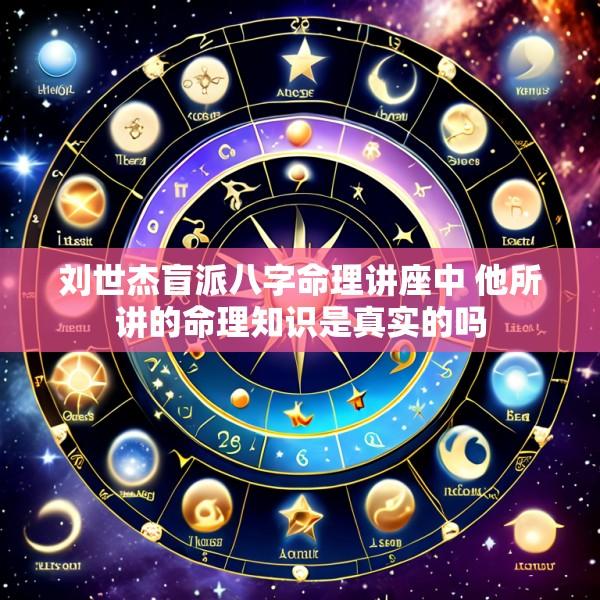 刘世杰盲派八字命理讲座中 他所讲的命理知识是真实的吗