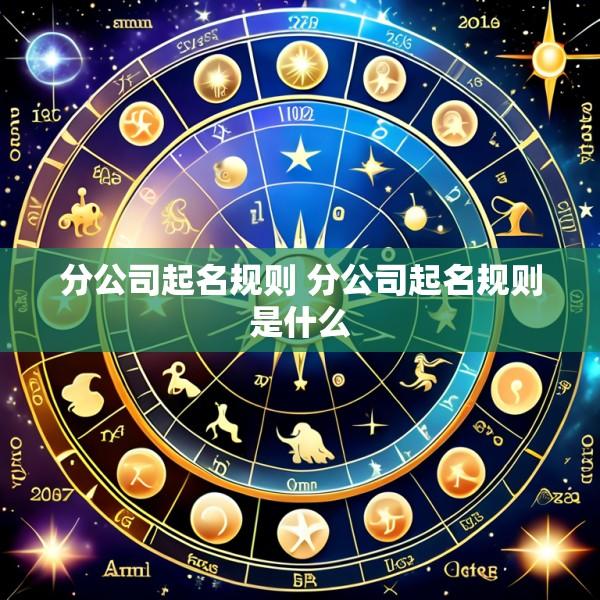 分公司起名规则 分公司起名规则是什么