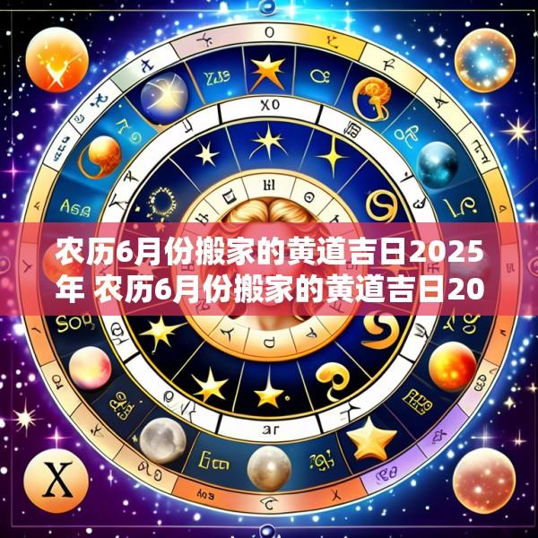 农历6月份搬家的黄道吉日2025年 农历6月份搬家的黄道吉日2025年是哪一天