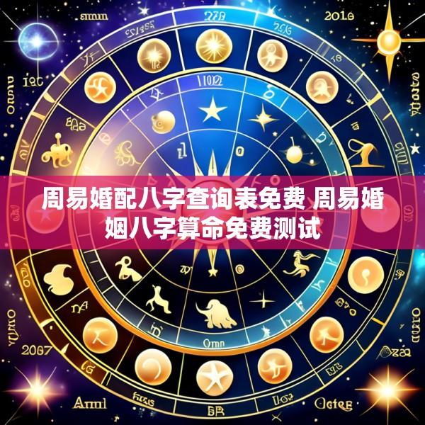 周易婚配八字查询表免费 周易婚姻八字算命免费测试