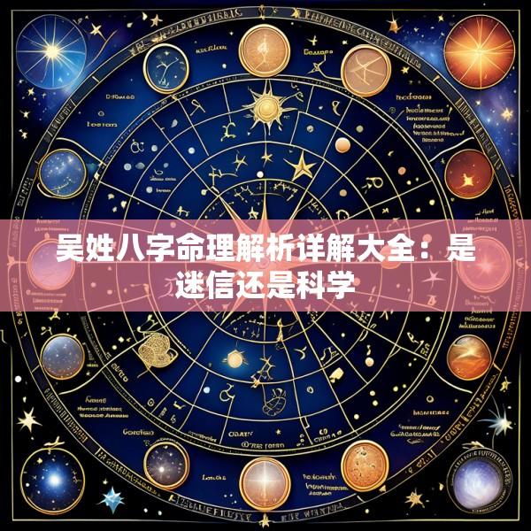 吴姓八字命理解析详解大全：是迷信还是科学