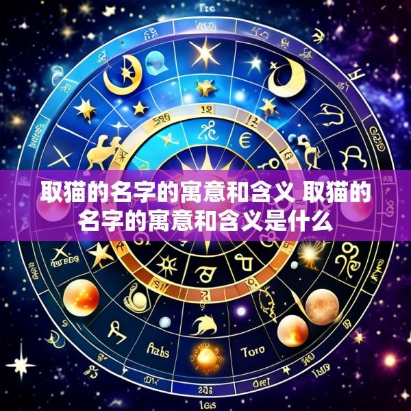 取猫的名字的寓意和含义 取猫的名字的寓意和含义是什么