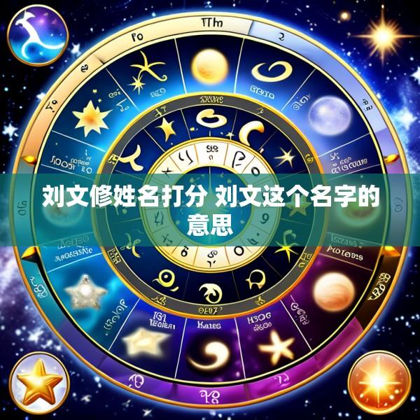 刘文修姓名打分 刘文这个名字的意思