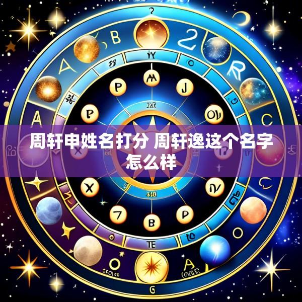 周轩申姓名打分 周轩逸这个名字怎么样
