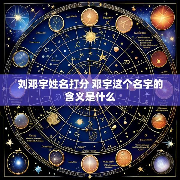 刘邓宇姓名打分 邓宇这个名字的含义是什么