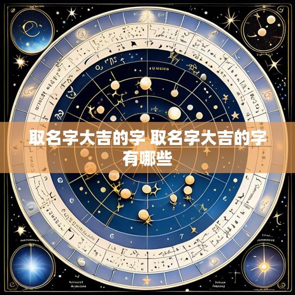 取名字大吉的字 取名字大吉的字有哪些