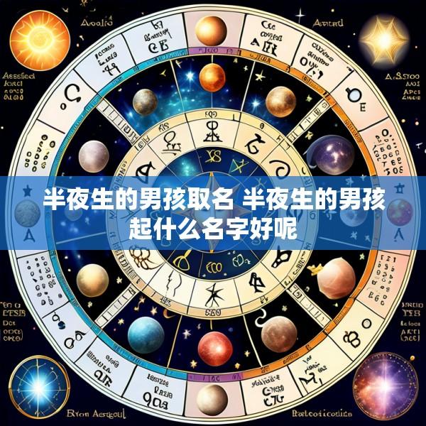 半夜生的男孩取名 半夜生的男孩起什么名字好呢