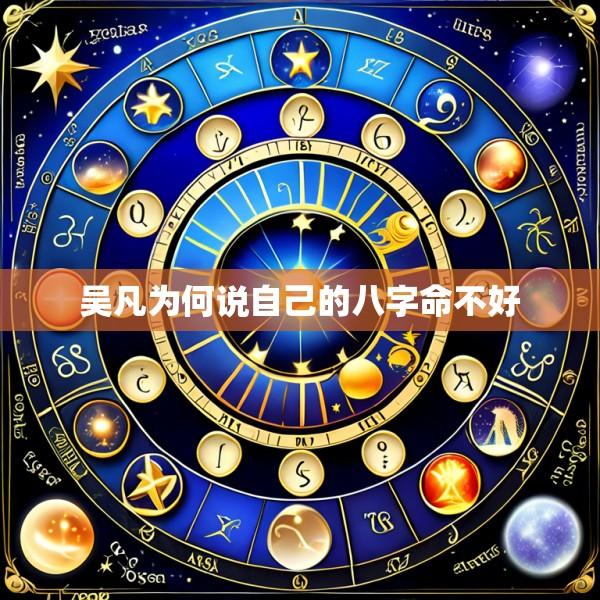 吴凡为何说自己的八字命不好
