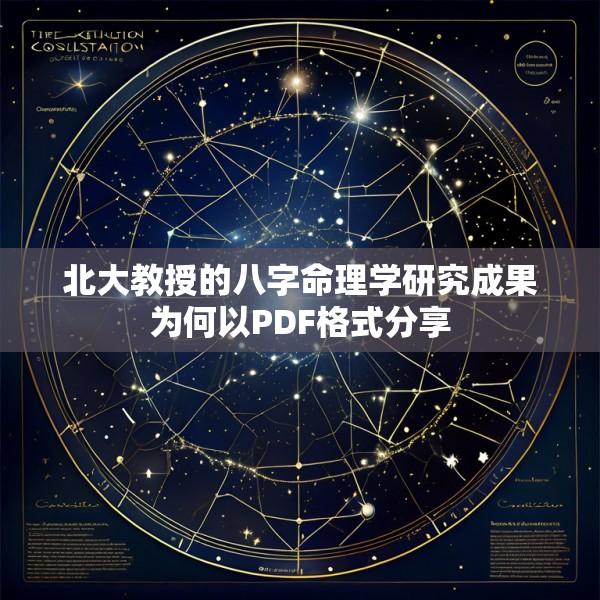 北大教授的八字命理学研究成果为何以PDF格式分享