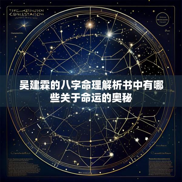 吴建霖的八字命理解析书中有哪些关于命运的奥秘