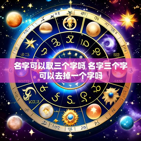 名字可以取三个字吗 名字三个字可以去掉一个字吗