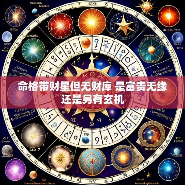 命格带财星但无财库 是富贵无缘还是另有玄机