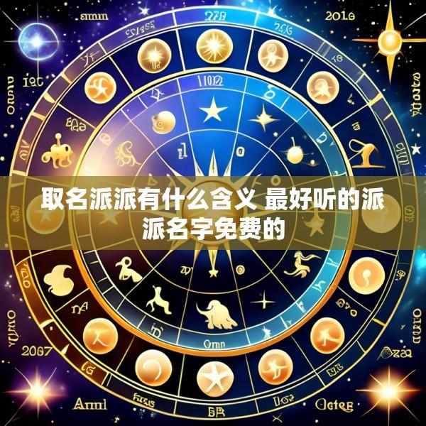 取名派派有什么含义 最好听的派派名字免费的