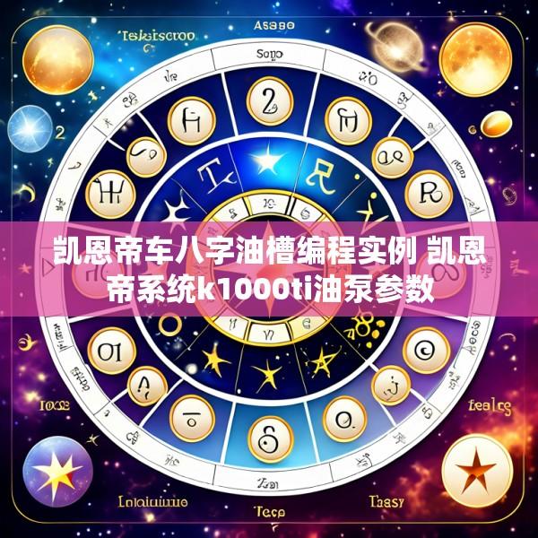 凯恩帝车八字油槽编程实例 凯恩帝系统k1000ti油泵参数