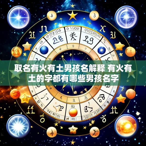 取名有火有土男孩名解释 有火有土的字都有哪些男孩名字