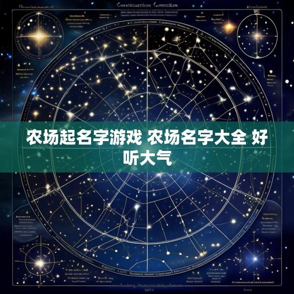农场起名字游戏 农场名字大全 好听大气
