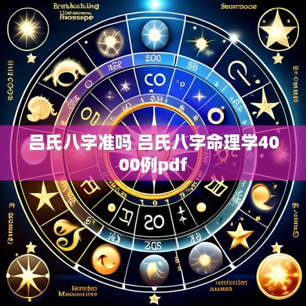 吕氏八字准吗 吕氏八字命理学4000例pdf