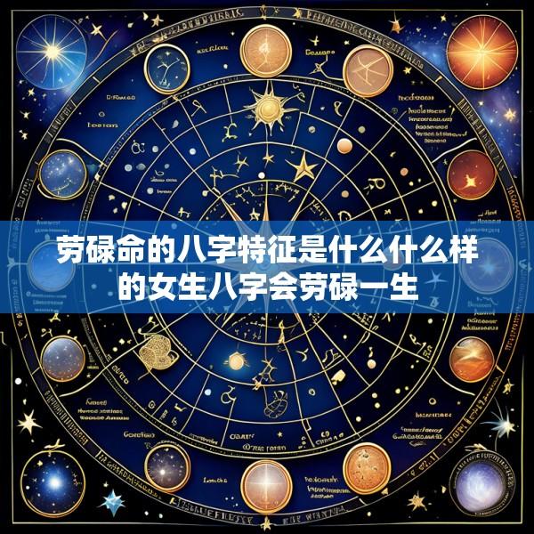 劳碌命的八字特征是什么什么样的女生八字会劳碌一生