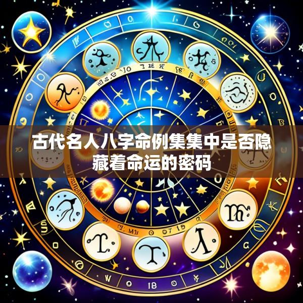 古代名人八字命例集集中是否隐藏着命运的密码