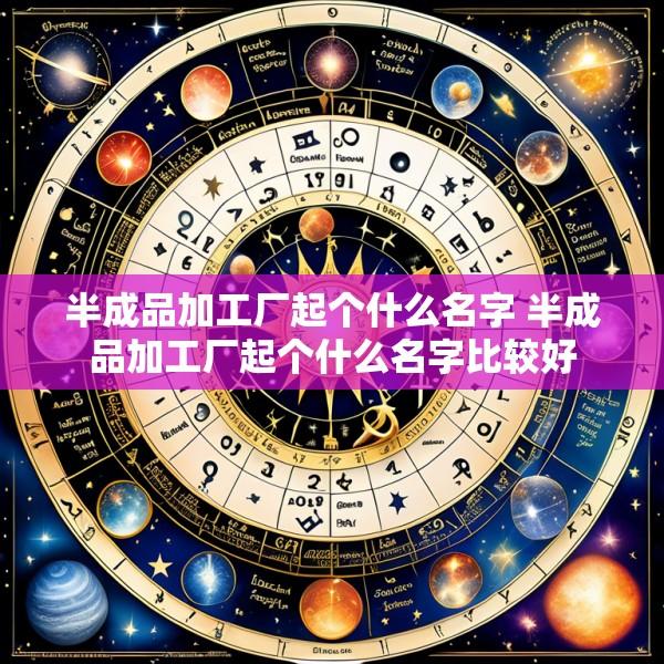 半成品加工厂起个什么名字 半成品加工厂起个什么名字比较好