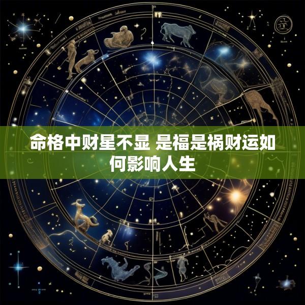 命格中财星不显 是福是祸财运如何影响人生