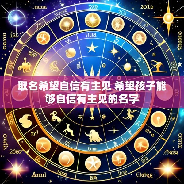 取名希望自信有主见 希望孩子能够自信有主见的名字