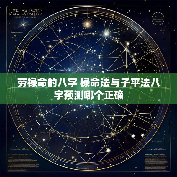 劳禄命的八字 禄命法与子平法八字预测哪个正确