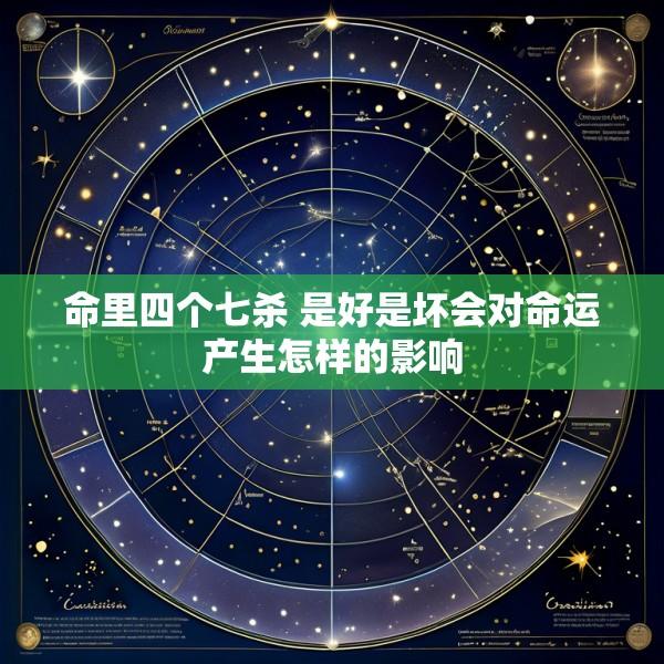命里四个七杀 是好是坏会对命运产生怎样的影响