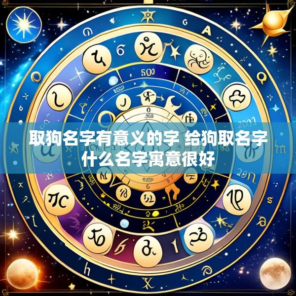 取狗名字有意义的字 给狗取名字什么名字寓意很好