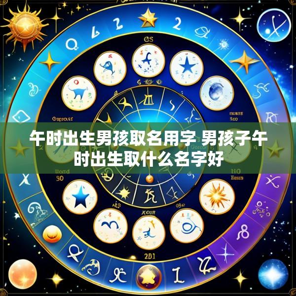 午时出生男孩取名用字 男孩子午时出生取什么名字好