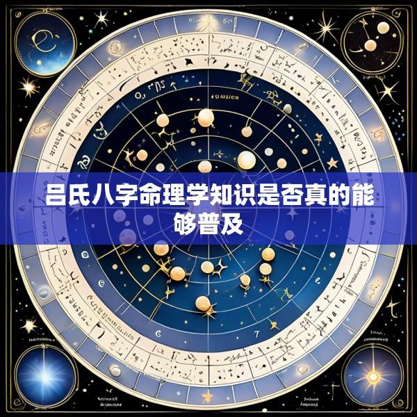 吕氏八字命理学知识是否真的能够普及
