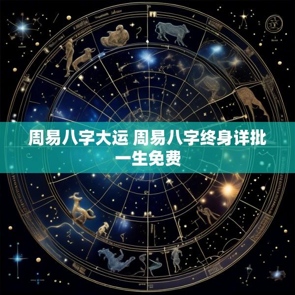 周易八字大运 周易八字终身详批一生免费