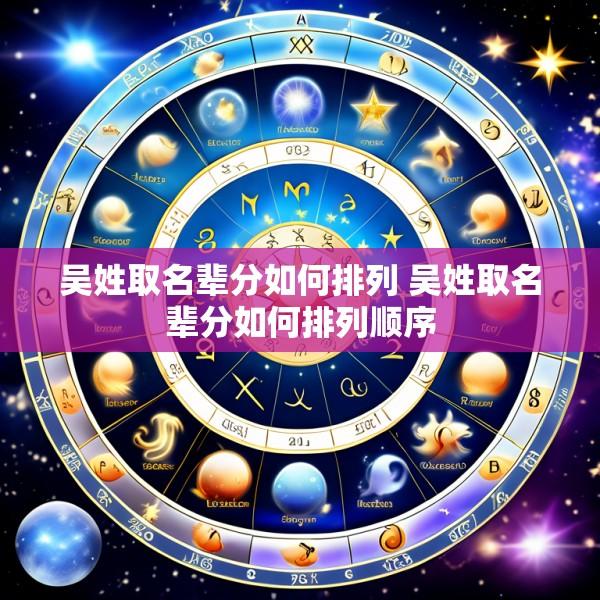 吴姓取名辈分如何排列 吴姓取名辈分如何排列顺序