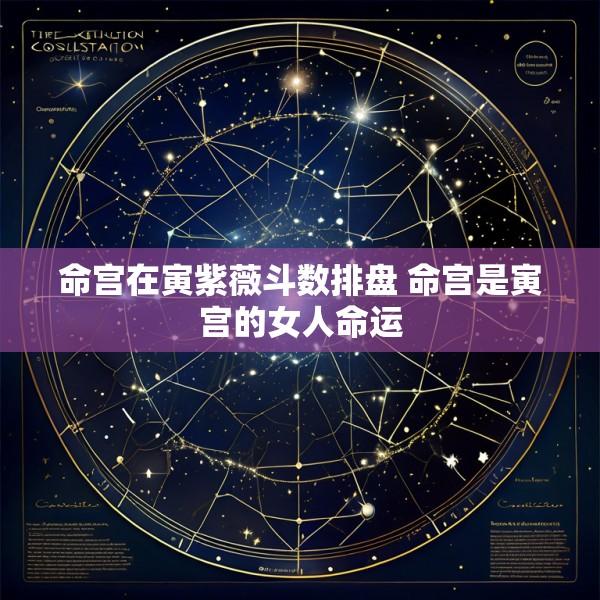 命宫在寅紫薇斗数排盘 命宫是寅宫的女人命运