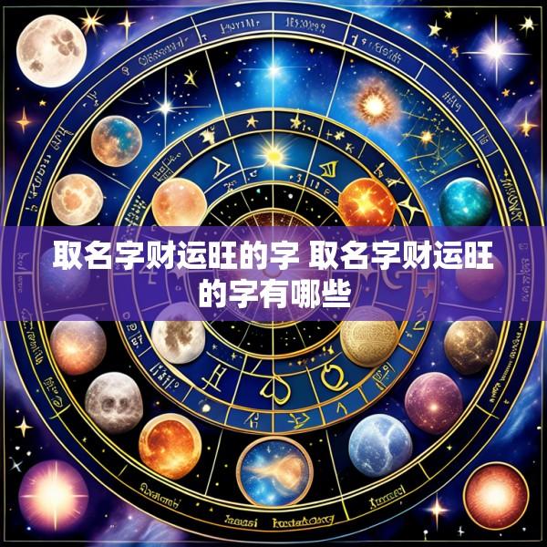 取名字财运旺的字 取名字财运旺的字有哪些