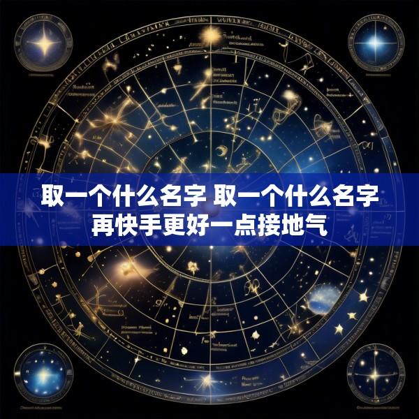 取一个什么名字 取一个什么名字再快手更好一点接地气