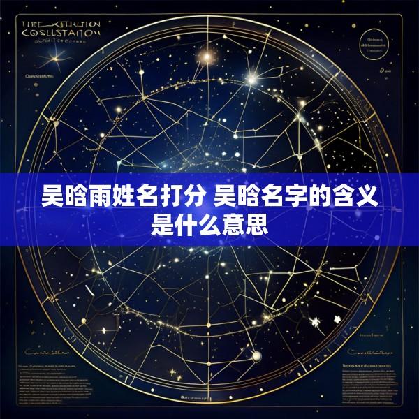 吴晗雨姓名打分 吴晗名字的含义是什么意思