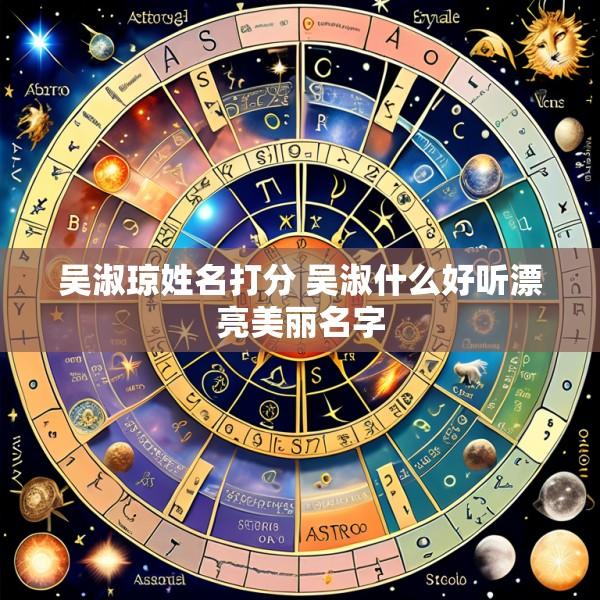 吴淑琼姓名打分 吴淑什么好听漂亮美丽名字